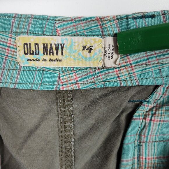 Old Navy Canvas Capri Pants Women's 14 Khaki Wide Leg "Just Below Waist" - Picture 8 of 9